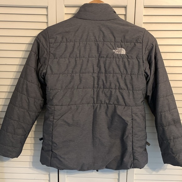 The North Face Girls Reversible Mossbud Swirl Jacket M (10/12) Heather Grey Coat - Picture 16 of 16